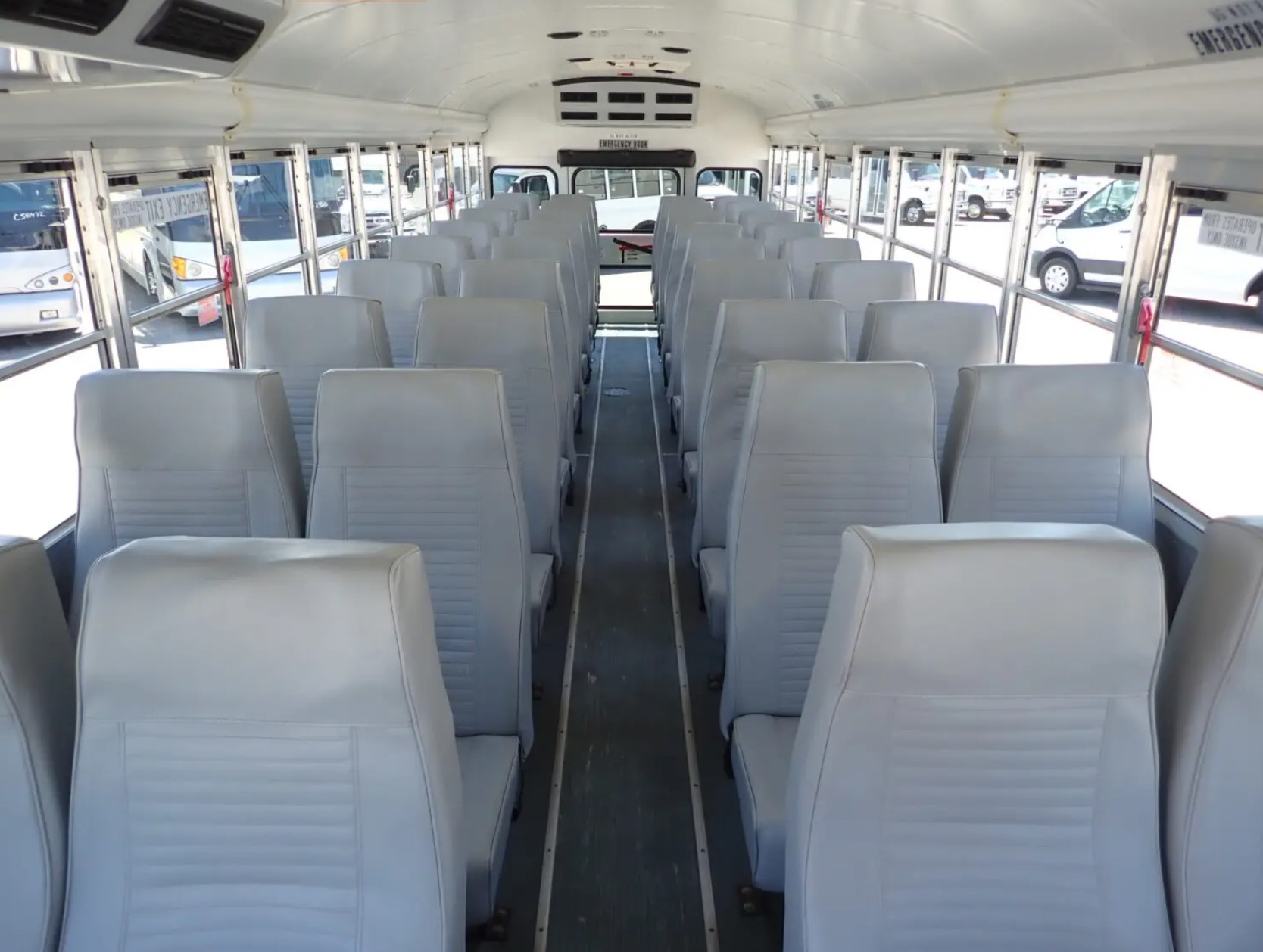 Interior rear view of bus